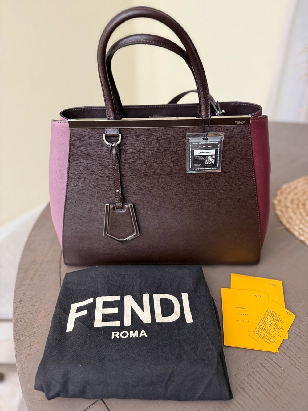 Authentic FENDI 2 Jours Tri-Color handbag with COA